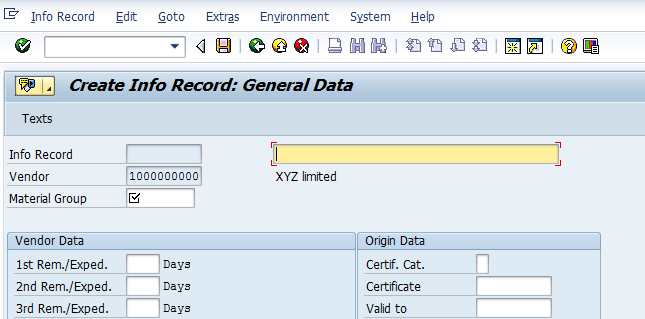 SAP info record Implementation problems 